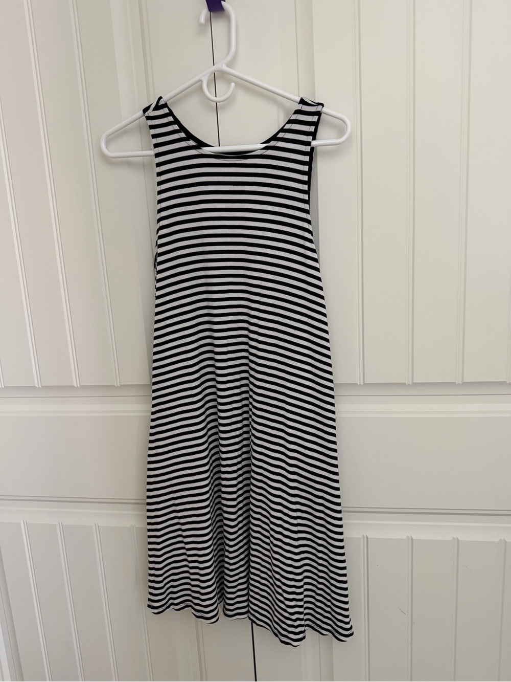 Old Navy Black and White Striped Tank Dress - Picture 2 of 3